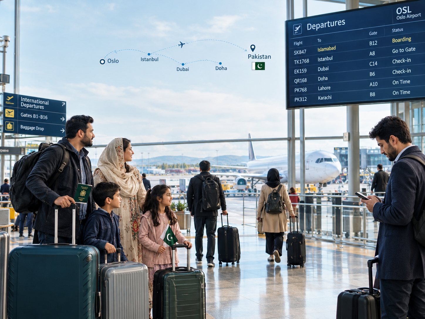Oslo–Pakistan Flight Prices and Availability Show Multiple Connecting Options